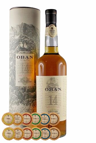 Oban 14 Jahre Single Malt Whisky + 12 Edelschokoladen in 6 Sorten von H-BO