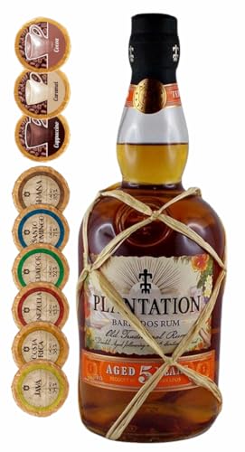 Plantation 5 Jahre Barbados Rum + 9 Edelschokoladen in 9 Geschmacksvariationen von H-BO