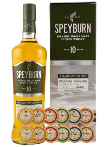 Speyburn 10 Jahre Single Malt Whisky + 12 Edelschokoladen in 6 Variationen von H-BO