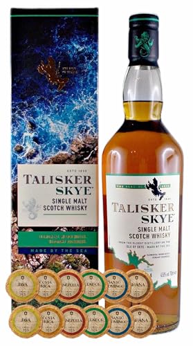 Talisker Skye Single Malt Whisky + 12 Edelschokoladen in 6 Sorten von H-BO