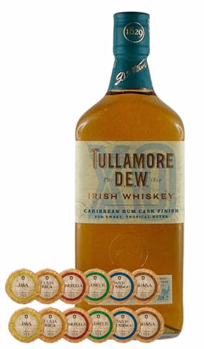 Tullamore DEW XO Caribbean Rum Cask irischer Whiskey + 12 Edelschokoladen in 6 Sorten von H-BO