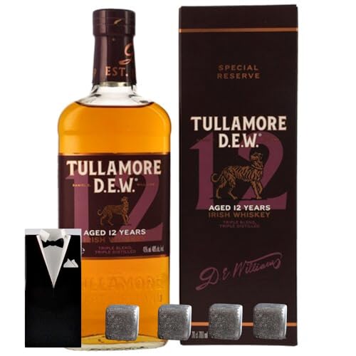 Tullamore Dew 12 Jahre Irischer Whiskey + 4 Whisky Kühlsteine im Smoking von H-BO