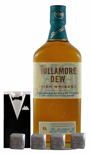 Tullamore Dew XO Caribbean Cask Irischer Whiskey + 4 Whisky Kühlsteine im Smoking von H-BO