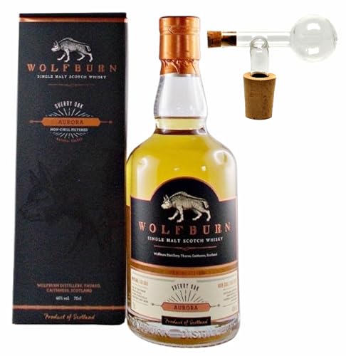 Wolfburn Aurora Single Malt Whisky + 1 Glaskugelportionierer zum feinen Dosieren von H-BO