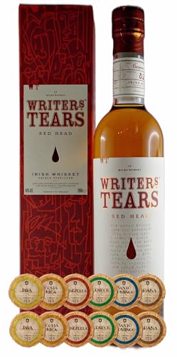 Writers Tears Red Head irischer Single Malt Whiskey + 12 Edelschokoladen in 6 Sorten von H-BO