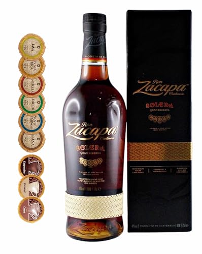 Zacapa Centenario Sistema Solera Rum + 9 Edelschokoladen in 9 Geschmacksvariationen von H-BO