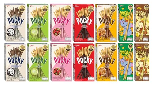 Glica Pocky Sticks 14er Mix (7x2 Päckchen insg. ca 510g) von H-O