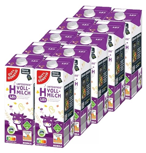 Gut & Günstig Laktosefreie H-Vollmilch mit 3,8% Fett 10 x 1l von H-O