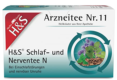 H&S Schlaf- und Nerventee N: Arzneitee Nr. 11 mit Baldrian, Lavendel und Melisse, bei Einschlafstörungen und nervöser Unruhe, 20 x 2 g von H & S