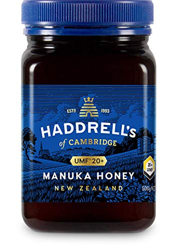 Haddrell's of Cambridge Manuka Honig 800+ MGO (UMF 20+) 500g – Zertifizierter Manukahonig aus Neuseeland – Reich an Methylglyoxal – Nachhaltig, roh und mit hohem MGO-Gehalt – Honig in Premium-Qualität von HADDRELLS OF CAMBRIDGE