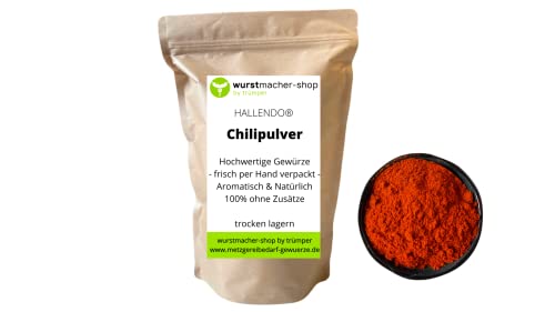 Chilipulver Chili gemahlen - 1kg Chilischoten fein gemahlen scharf | wurstmacher-shop by trümper HALLENDO® von HALLENDO