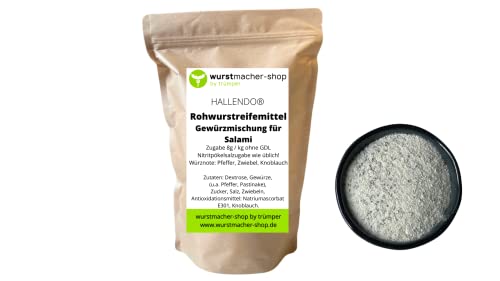 Gewürzmischung für Salami (Rohwurstreifemittel) ohne GDL 250g Wurstgewürz | HALLENDO® von HALLENDO