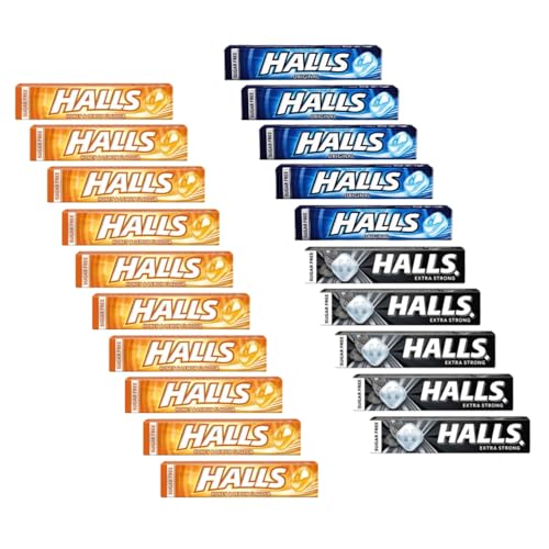 DEU | Halls® | Erfrischende zuckerfreie Bonbons | Halls® Menthol Eukalyptus 5 Stück + Halls® Extra Strong Menthol 5 Stück + Halls® Honey Lemon 10 Stück von HALLS