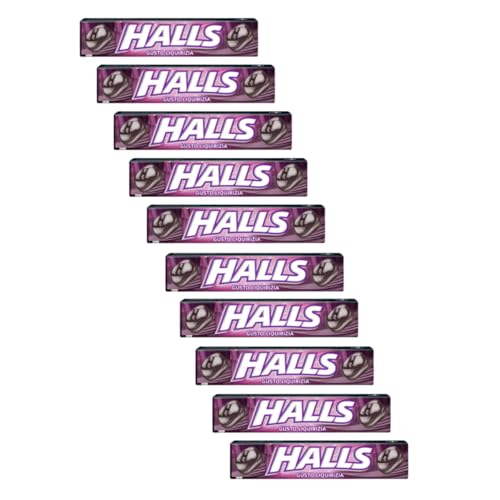 Halls | Erfrischende Süßigkeiten ohne Zucker | Halls Lakritze Bonbons Lakritzgeschmack - 10 Sticks (320 g) von HALLS