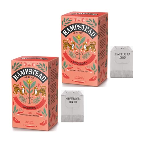 Hampstead® Tea | BIO-Rooibos-Kräutertee | Reiner biodynamischer Rooibos-Aufguss – 2 x 20 Filter (80 g) | Bio-Rooibos Südafrika von HAMPSTEAD