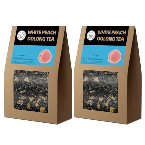 HANFANGLING Weißer Pfirsich Oolong Tee, 2Stück, Natürlicher Loser Tee, Vertreibt Müdigkeit, Erfrischt den Geist, Koffeinersatz, Fördert die Verdauung, Erfrischend Süß und Aromatisch im Geschmack von HANFANGLING