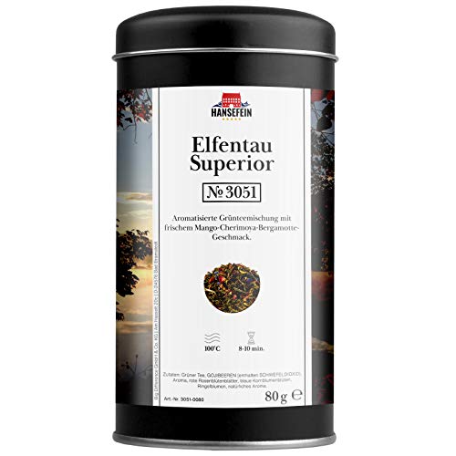 Hansefein Elfentau Superior aromatisierte Grünteemischung 80g in Aromadose von HANSEFEIN