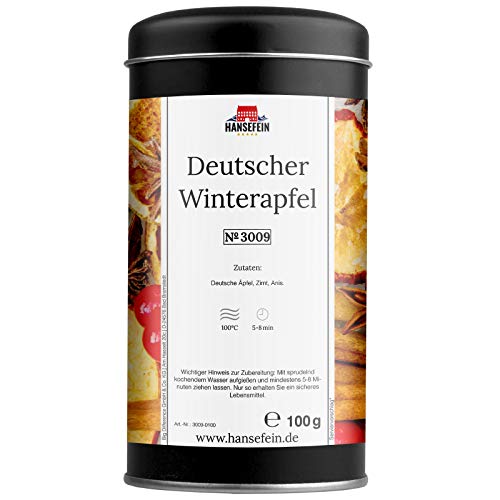 Hansefein PUR Deutscher Winterapfel Früchtetee lose 100g in Aromadose von HANSEFEIN