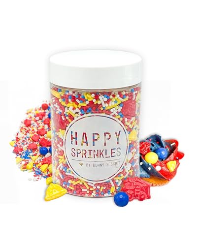 Happy Sprinkles Fire Heroes 90g - Streusel Mix Mit Schokolade Zum Dekorieren - Tortendeko Essbar Mit Feurigen Motiven - Für Kekse, Eis & Kuchen Geeignet von HAPPY SPRINKLES