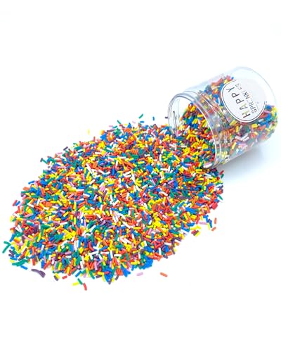 Happy Sprinkles Funfetti Bakeable Strands 80g - Bunte, Backfeste Streusel - Tortendeko Essbar - Vegan & knusprig - Perfekt für Muffins, Kekse, Cookies & Kuchen von HAPPY SPRINKLES