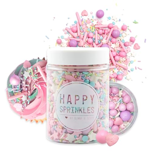 HAPPY SPRINKLES Pastel Vibes 180g | Bunter Streusel Mix Mit Schokolade Zum Dekorieren | Ideale Tortendeko | Für Kekse, Eis & Kuchen Geeignet von HAPPY SPRINKLES