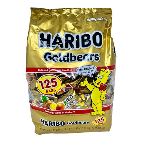 Haribo Goldbears Süßigkeiten, 125 Leckerlibeutel (1,4 l) von HARIBO Goldbears