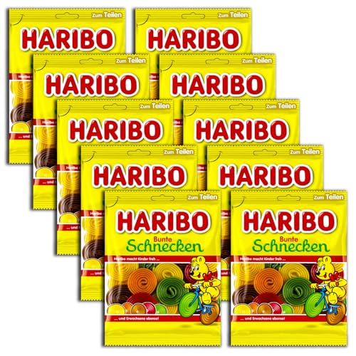 10 er Pack Haribo Bunte Schnecken vegetarisch 10 x 160g von HARIBO