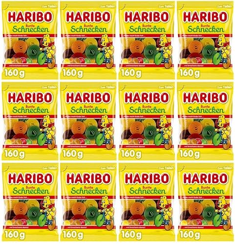 12 Tüten Haribo Bunte Schnecken a 160g (12 x 160g) von HARIBO