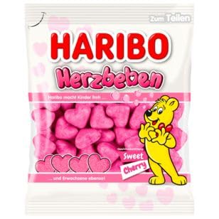 12 Tüten Haribo Herzbeben Schaumzucker Cherry a 160g von HARIBO