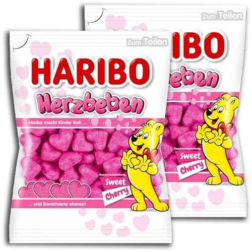 2er Pack Haribo Herzbeben 2 x 160g Schaumzucker mit Kirschgeschmack von HARIBO