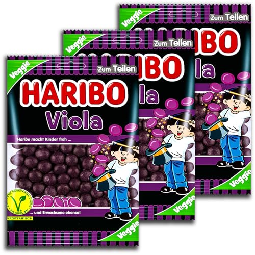 3 er Haribo Viola vegetarisch 3 x 125g Lakritz-Dragees mit Veilchengeschmack von HARIBO