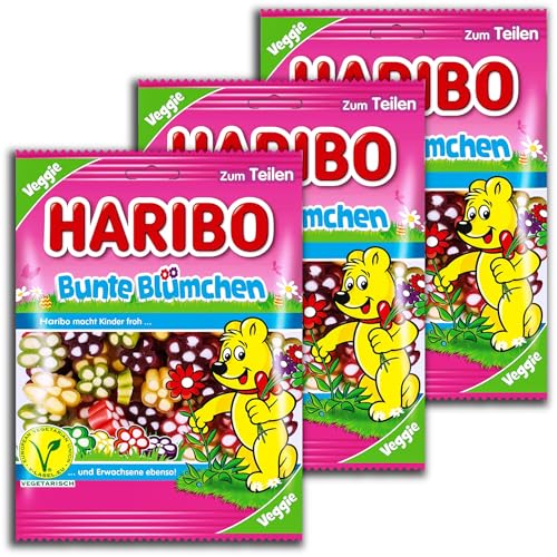 3 er Pack Haribo Bunte Blümchen vegetarisch 3 x 175g Fruchtgummi von HARIBO