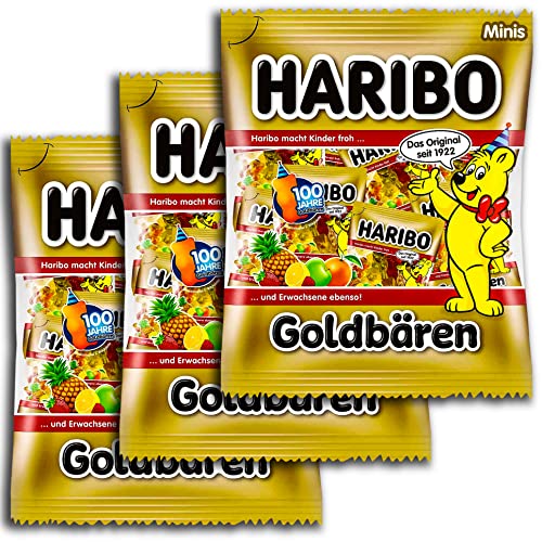 3 er Pack Haribo Goldbären Minis 3 x 250 ml 3x 20 Minibeutel von HARIBO