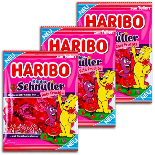 3 er Pack Haribo Kinder Schnuller Rote Früchte 3 x 175 g von HARIBO