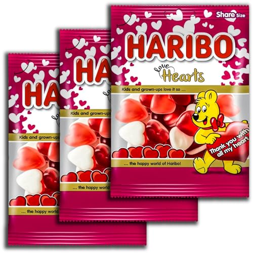 3 er Pack Haribo Love Hearts/Fuchtgummi Herzchen 3 x 130 g von HARIBO