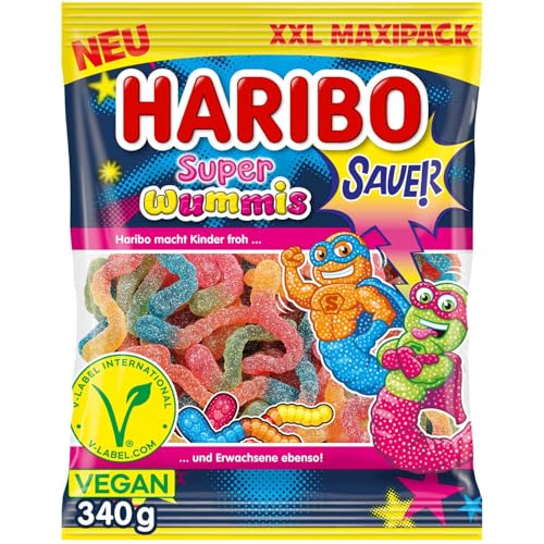 3 er Pack Haribo Super Wummis sauer vegan Maxipack XXL 3 x 340g von HARIBO