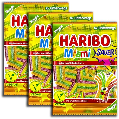 3 er Pack Haribo Unterwegs Miami Fizz Fruchtgummis 3 x 85 g von HARIBO