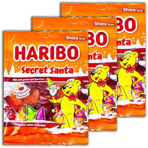 3 er Set Haribo Weihnachts Edition Secret Santa 3 x 150 g von HARIBO