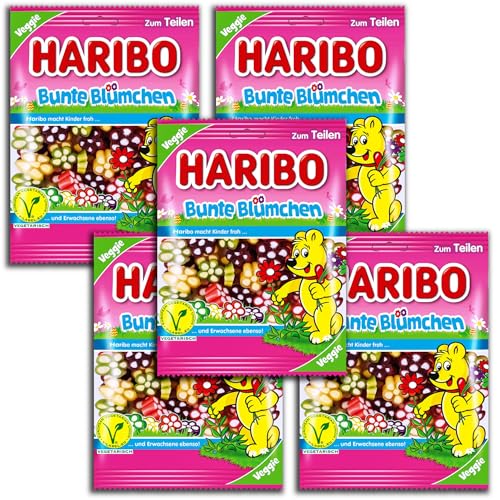 5 er Pack Haribo Bunte Blümchen vegetarisch 5 x 175g Fruchtgummi von HARIBO