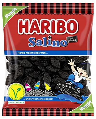 HARIBO 10 er Pack Salino vegetarisch 10 x 175g Würzige Salmiak-Lakritz-Rauten von HARIBO