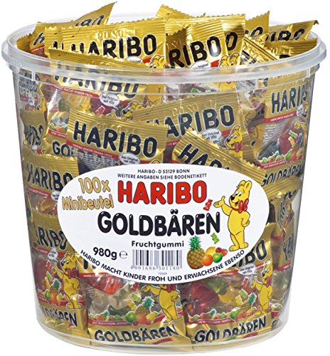 HARIBO Goldbären Dose, 4 x 100 Minibeutel, 4 x 980g von HARIBO