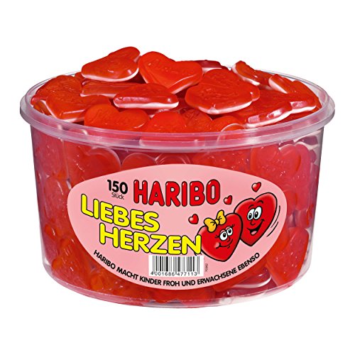 HARIBO - Liebesherzen - Schaumgummi/Fruchtgummi-Herzen - 1 Box mit 150 Stück von HARIBO