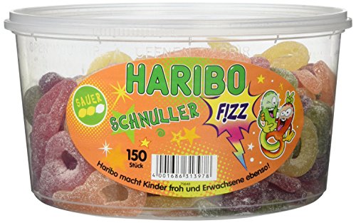 HARIBO Saure Schnuller 150 St in Runddose, 1er Pack (1 x 1.2 kg) von HARIBO