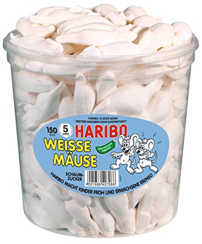 HARIBO Weisse Mäuse, Dose, 4er Pack (4 x 1050g) von HARIBO