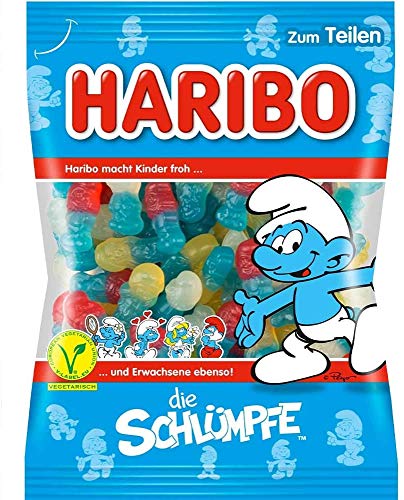 ARIBO die Schlümpfe Fruchtgummi Schlümpfe (vegetarisch) - 9 x 175 g Beutel | von HARIBO