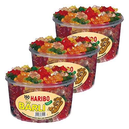 Haribo Bärli, 3er Set, Gummibärchen, Weingummi, Fruchtgummi, Große Bären von HARIBO