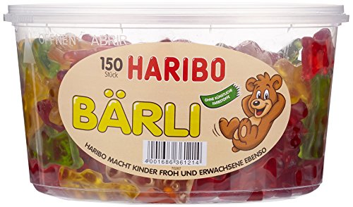 Haribo Bärli 3 x 150 Stück in Runddosen, je 1200g von HARIBO