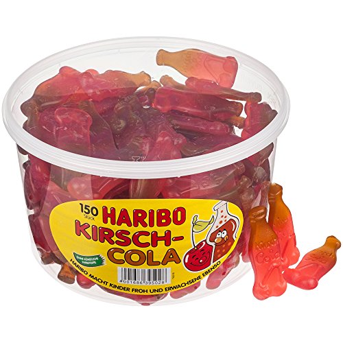 Haribo Kirsch-Cola 150 Stück in Runddose 1350g von HARIBO