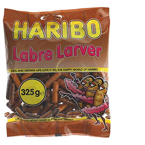 Haribo Labre Larver 325g Lakritz-Dragees mit Überzug aus Karamell, 2-fach sortiert. Ohne künstliche Farbstoffe. von HARIBO