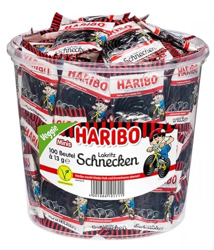 Haribo Lakritz Schnecken 400 Minibeutel, 4er Pack (4 x 1.27 kg) von HARIBO